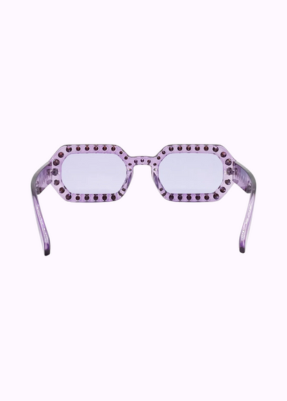 The Edit - Lilac Oval Sunglasses with Jewel Detail