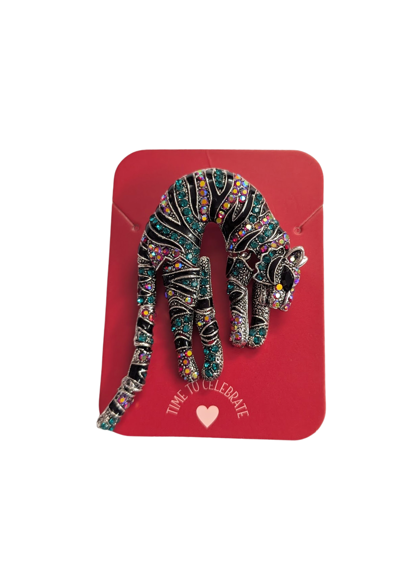 The Edit - Pink & Teal Articulated Tiger Brooch