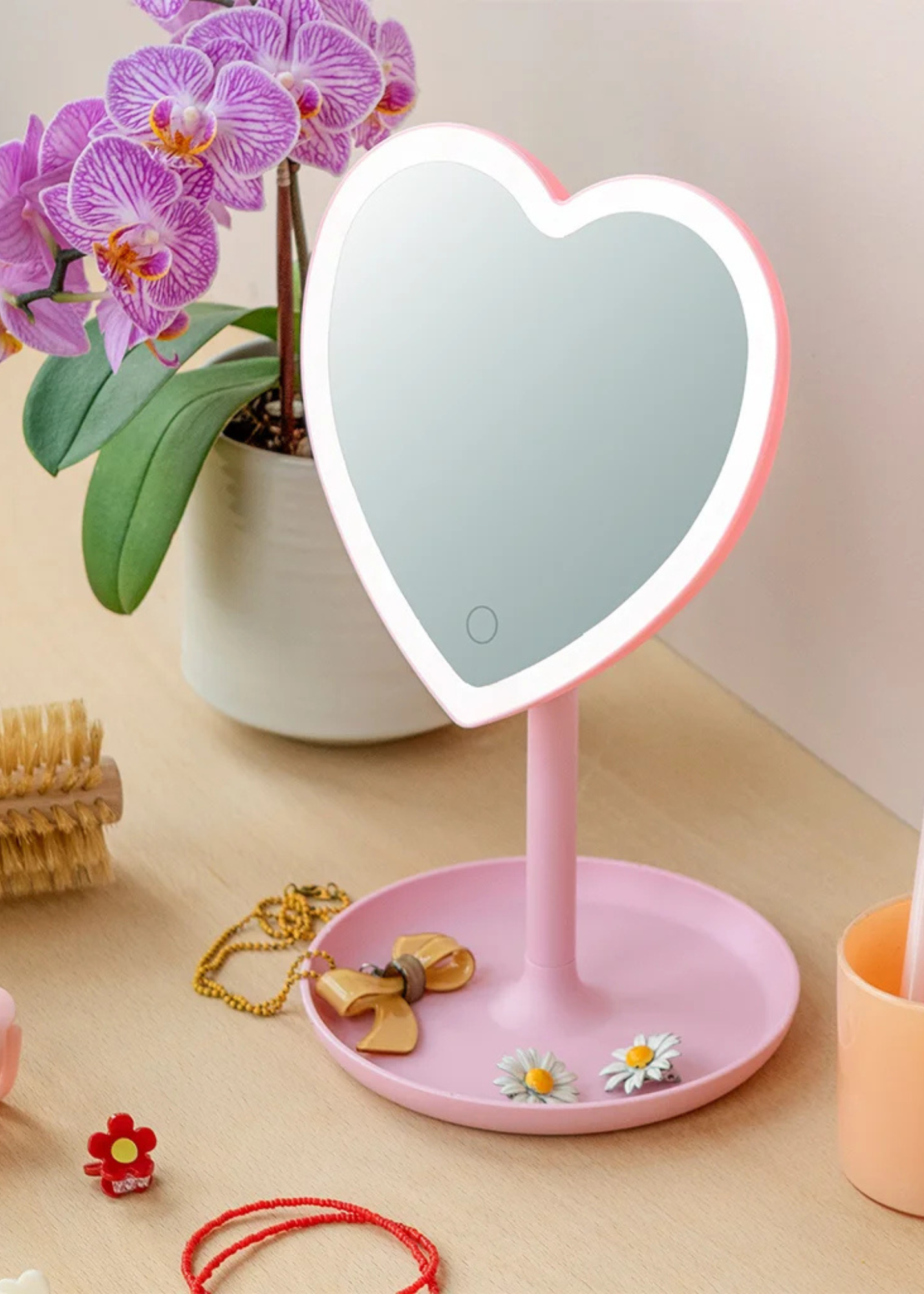 Rex London - Heart Shaped Light Up Vanity Mirror