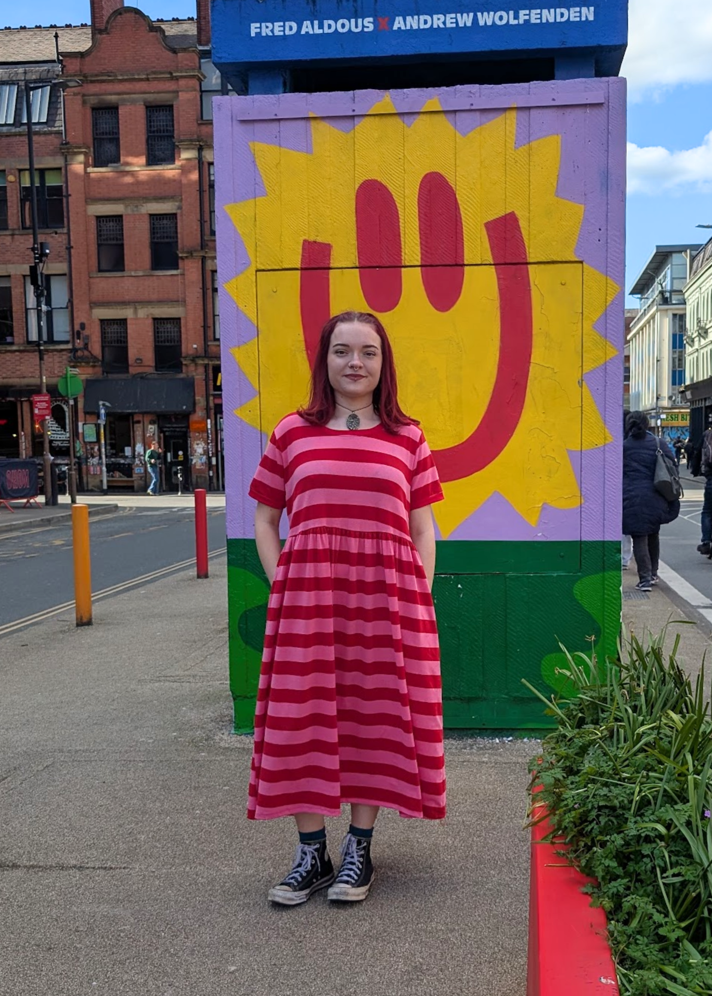 The Edit - Pink & Red Sugar Stripes Smock Dress