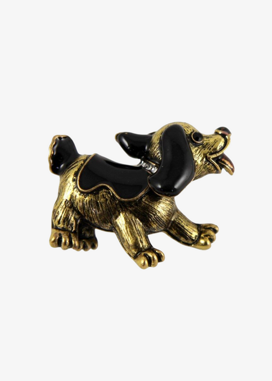 The Edit - Gold Tone Dog Brooch