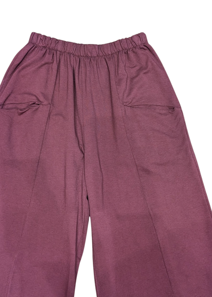 The Edit - Burgundy Jersey Cocoon Trousers