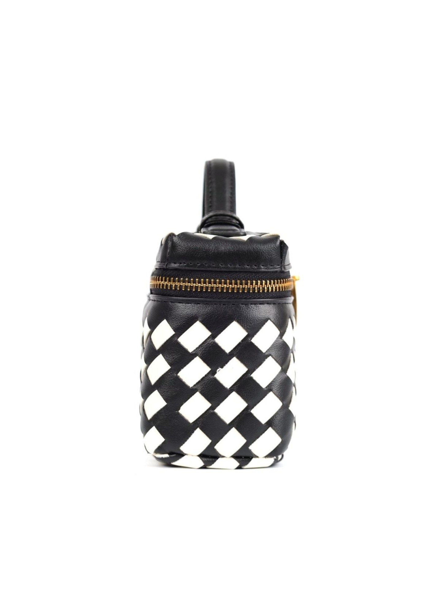 The Edit - Black & White Woven Check Cube Bag