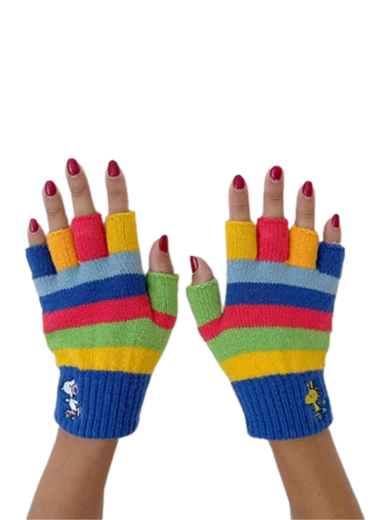 House of Disaster - Peanuts Rainbow Fingerless Gloves