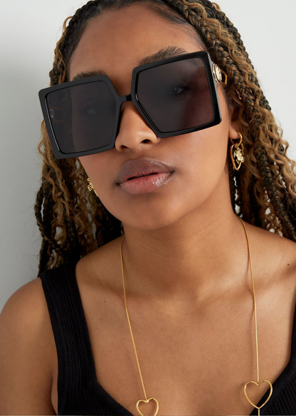 The Edit - Statement Square Sunglasses in Pink