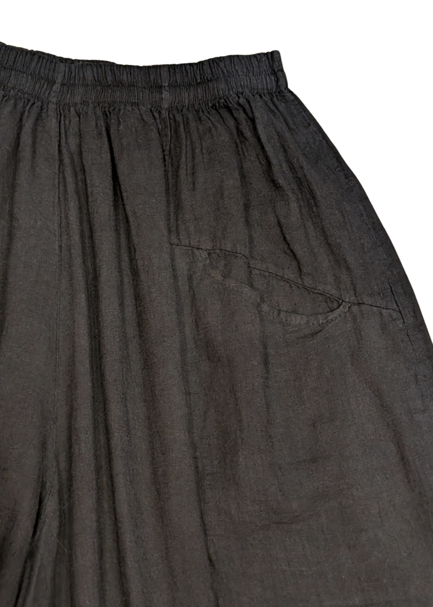 The Edit - Black Cocoon Linen Trousers
