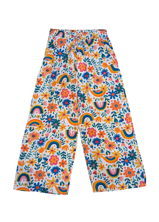 The Edit - Rainbow Flower Print Trousers