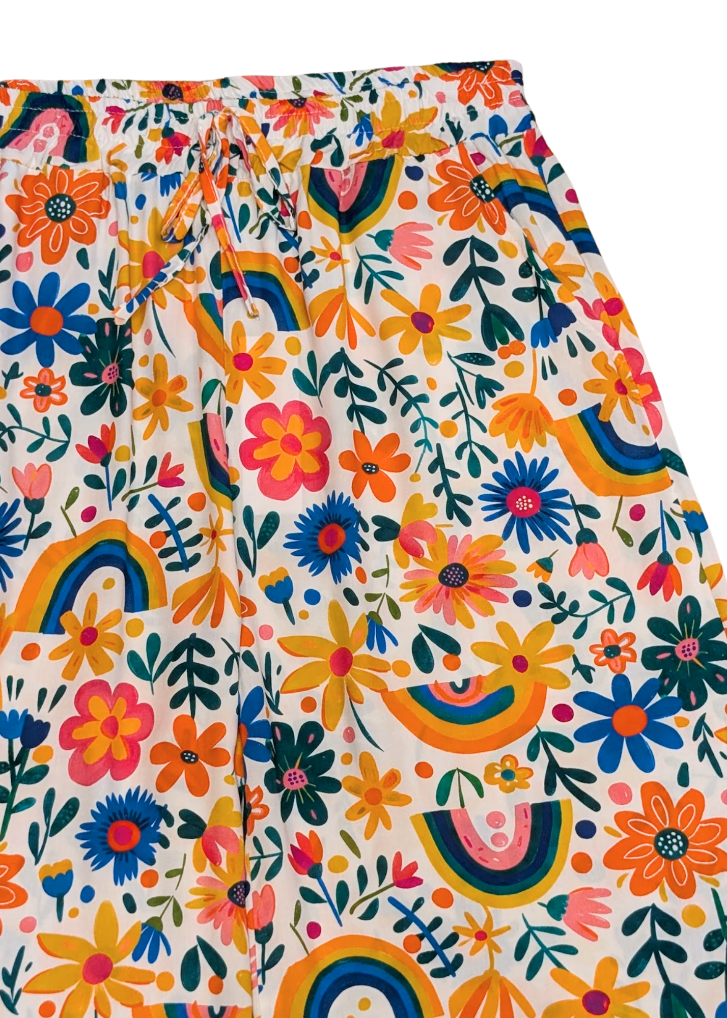 The Edit - Rainbow Flower Print Trousers