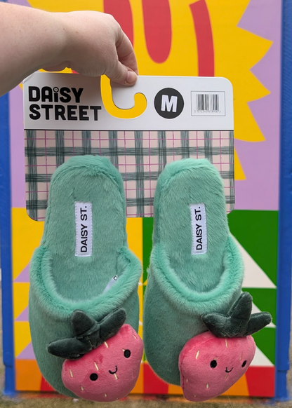 Daisy Street - Strawberry Plush Slippers