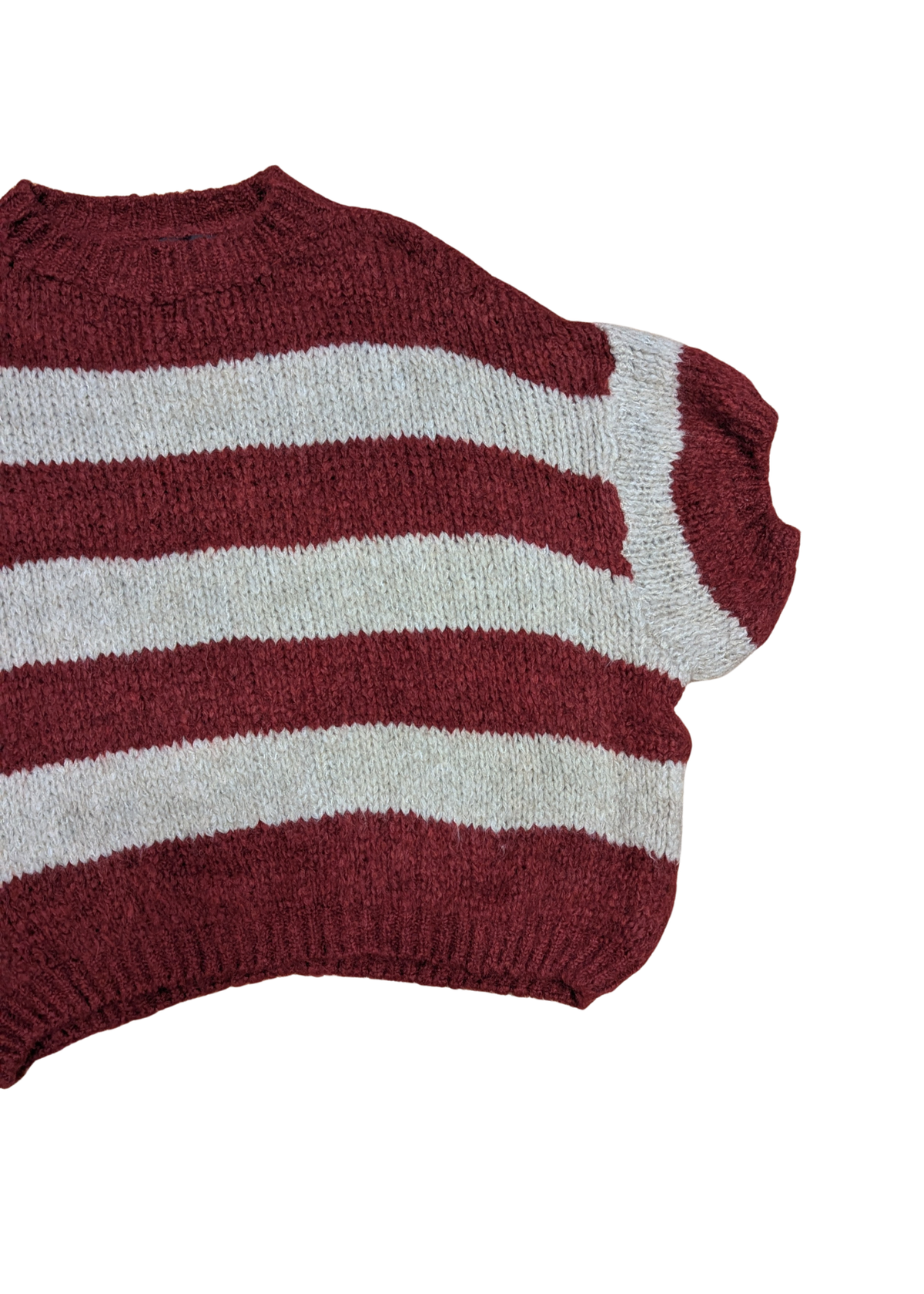 The Edit - Red & Cream Striped Soft Knit Top