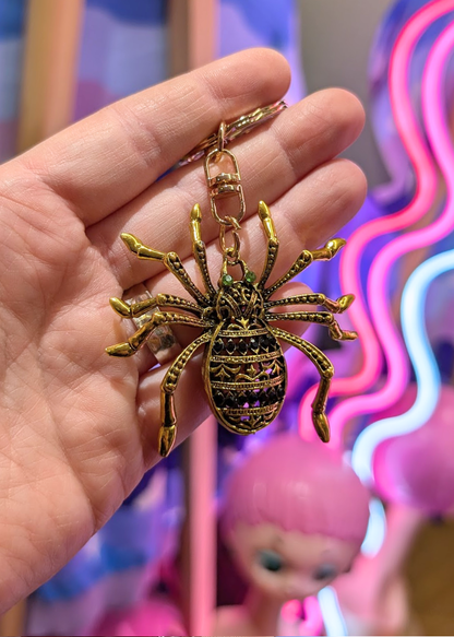 The Edit - Gold Tone Spider Bag Charm Keyring