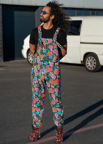 Rebel Romance - Tattoo Floral Stretch Dungarees