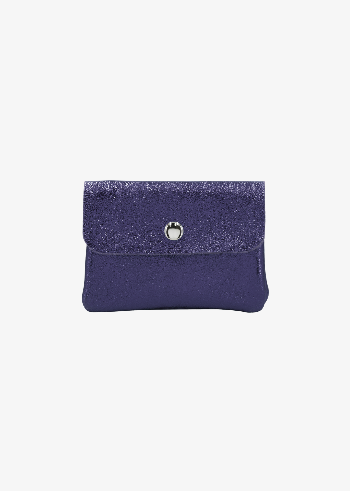 The Edit - Rectangle Leather Coin Purse in Midnight Blue