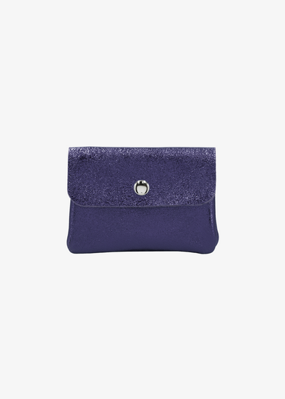 The Edit - Rectangle Leather Coin Purse in Midnight Blue