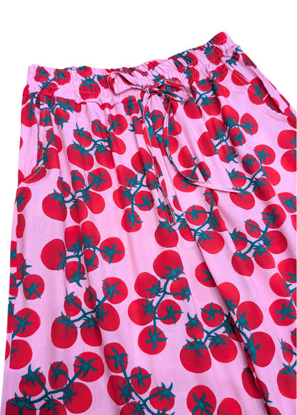 The Edit - Pink & Red Tomato Wide Leg Trousers