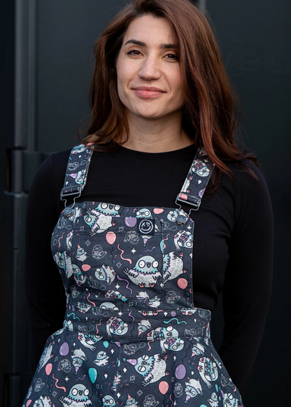 Rebel Romance x Katie Abey Pigeon Party Flared Pinafore Dress