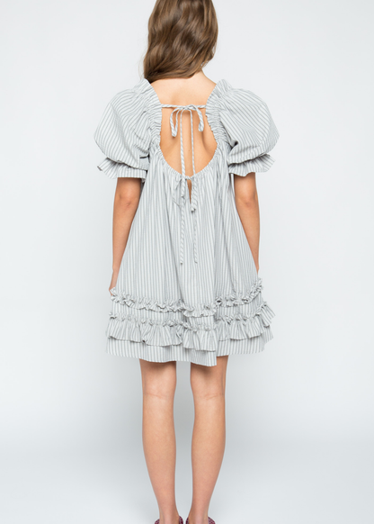 Daisy Street - Sugarplum Striped Frill Mini Dress