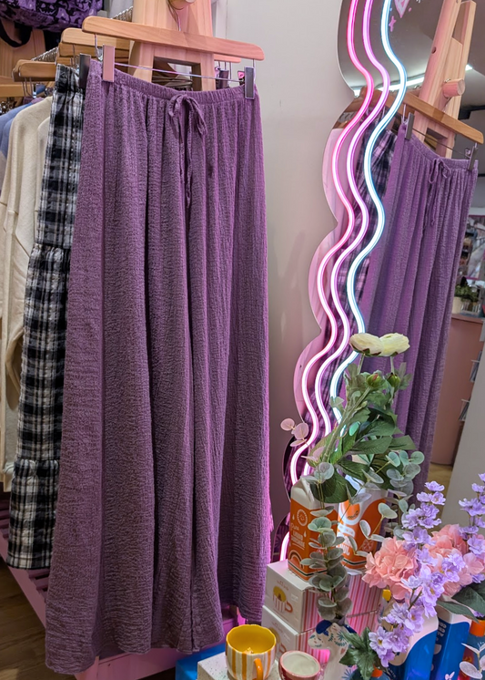 The Edit - Foxglove Crinkle Trousers