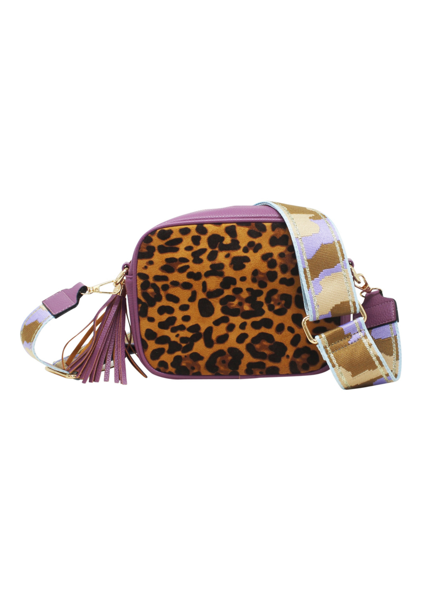 The Edit - Lilac & Leopard Print Crossbody Bag
