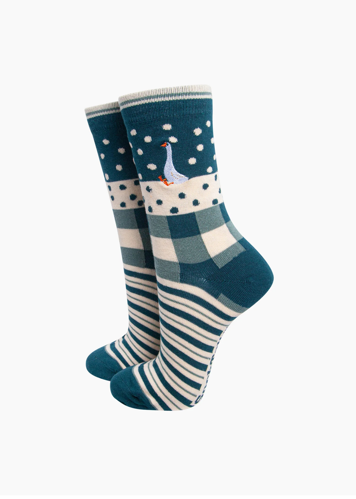 Sock Talk - Embroidered Goose Socks
