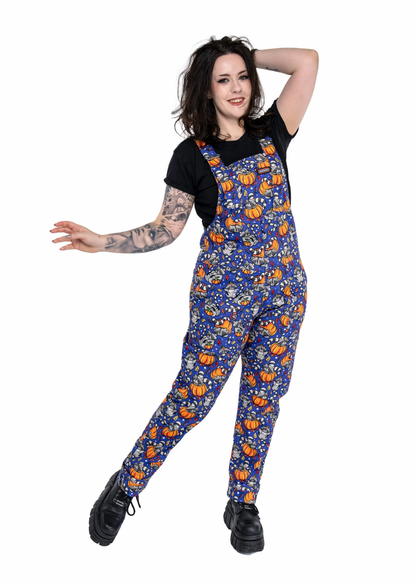 Run & Fly - Pumpkin Racoon Stretch Twill Dungarees