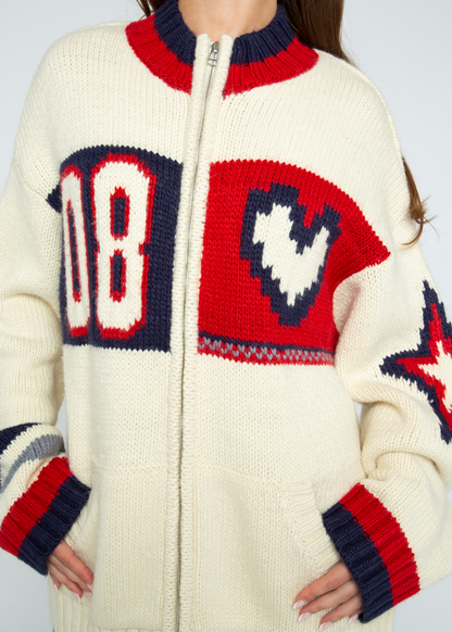 Daisy Street - Beau ‘08’ Knit Zip Up Cardigan