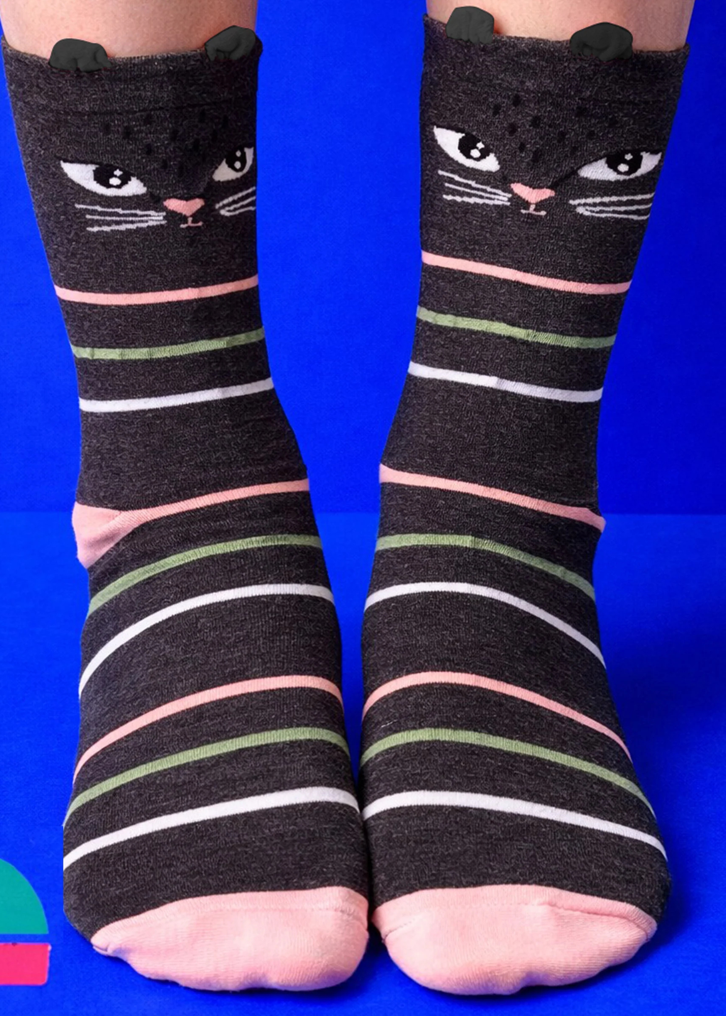House of Disaster - Feline Black Striped Socks