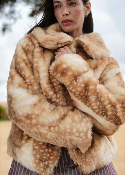 Daisy Street - Faux Fur Fawn Jacket
