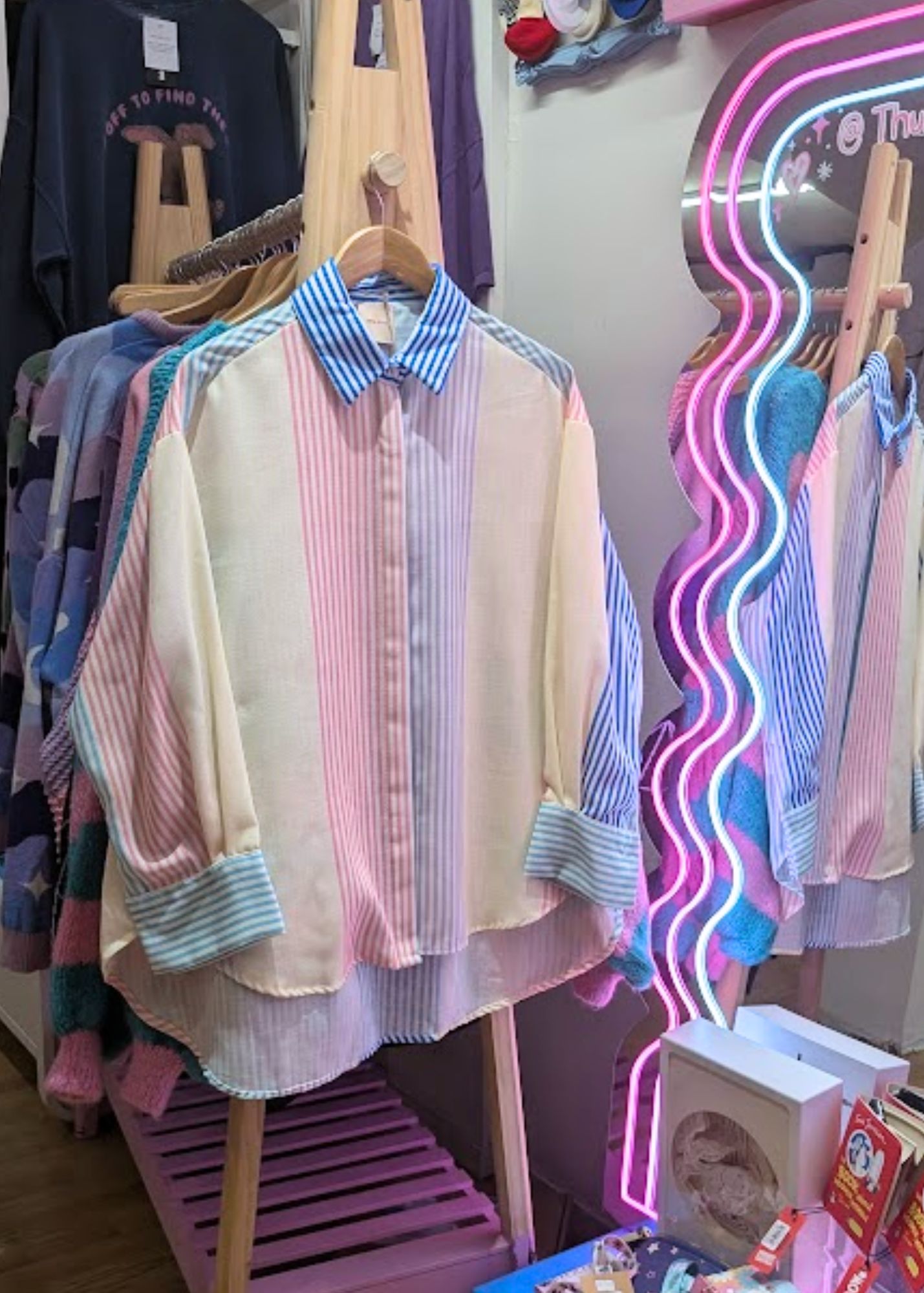 The Edit - Pastel Stripe Oversized Shirt