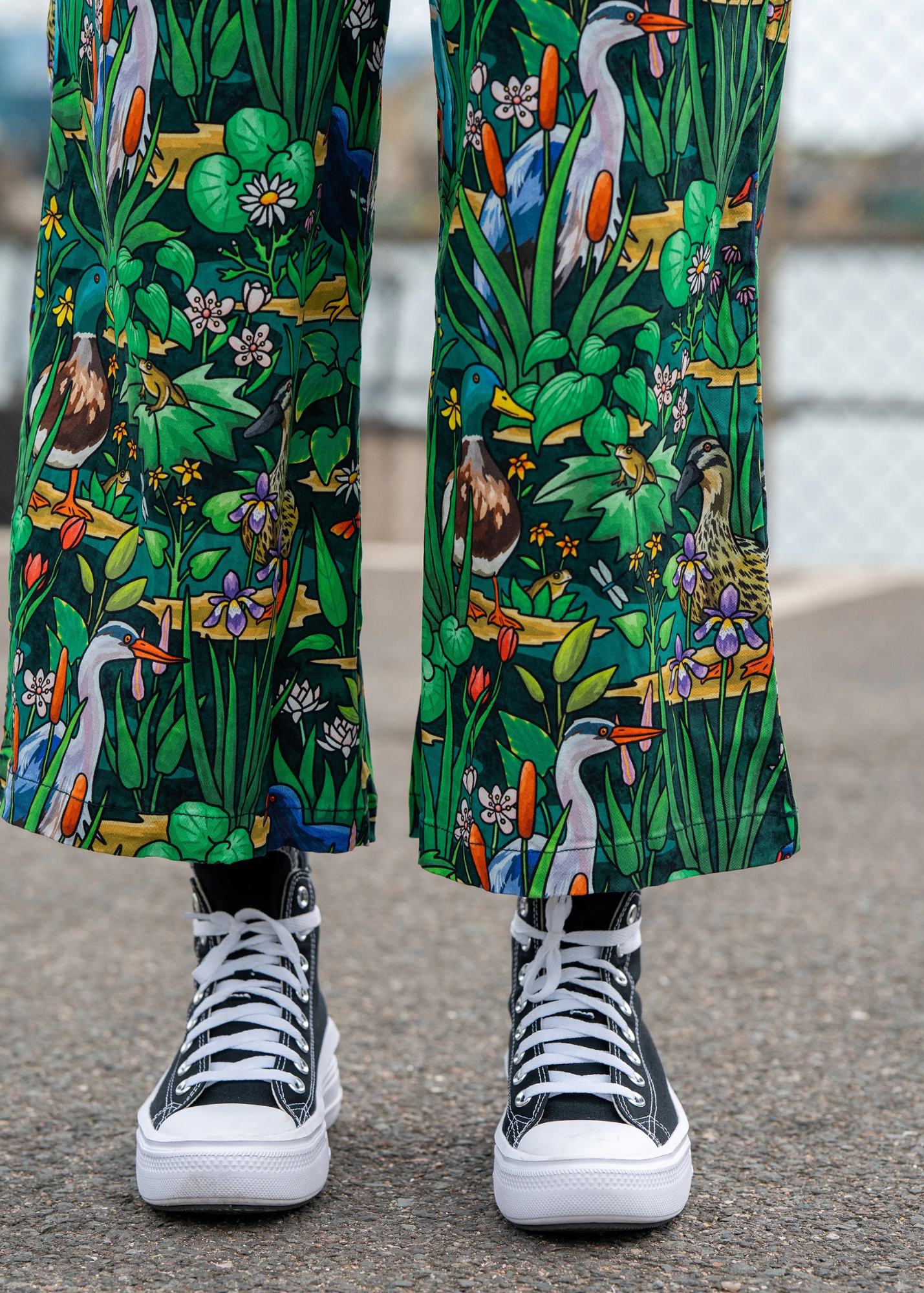 Rebel Romance - Pond Birds Wide Leg Cropped Trousers