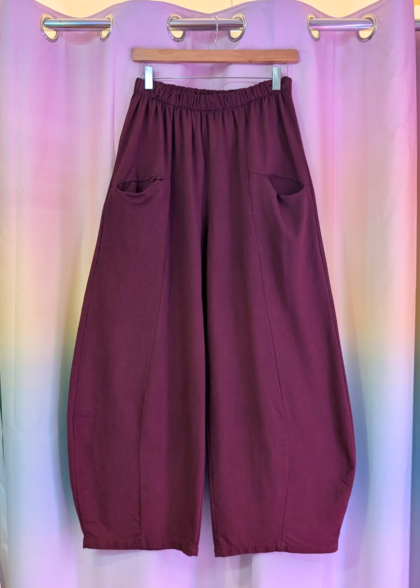 The Edit - Burgundy Jersey Cocoon Trousers
