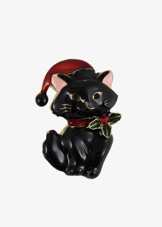 The Edit - Christmas Cat Brooch