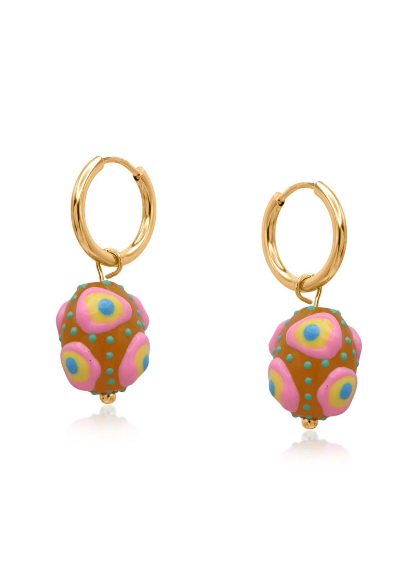 Big Metal London - Santa Fe Egg Charm Earrings