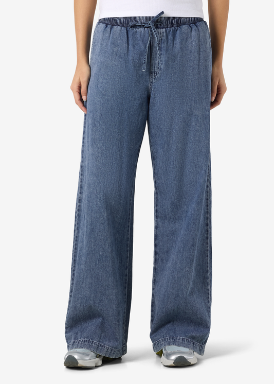 Noisy May - Wide Leg Blue Denim Trousers