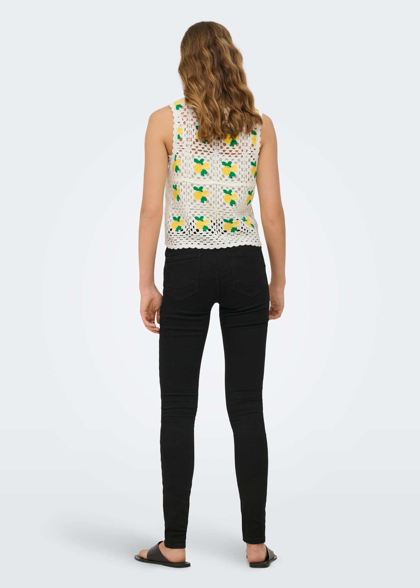Only - Lemons Crochet Detail Knit Vest