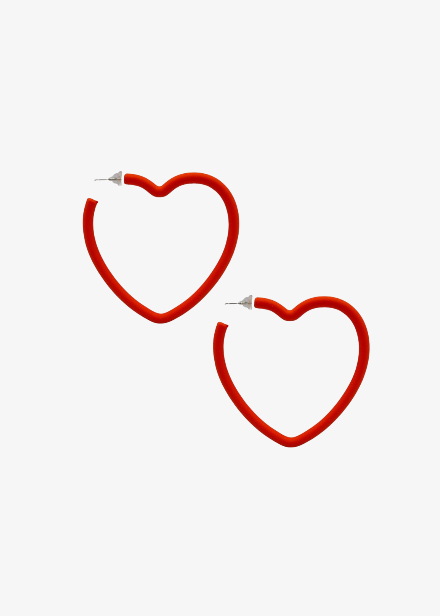 The Edit - Plastic Red Large Heart Hoop Earrings