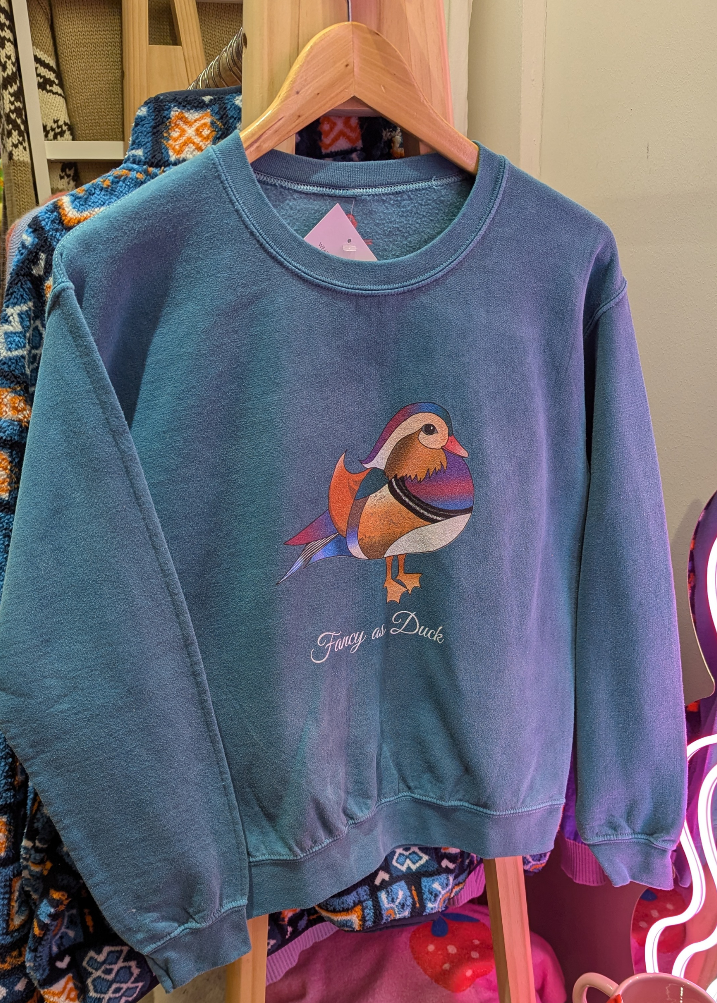 Home of Rainbows - Fancy As Duck Sweater in Teal