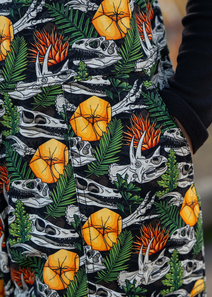 Rebel Romance - Jurassic Jumble Stretch Dungarees