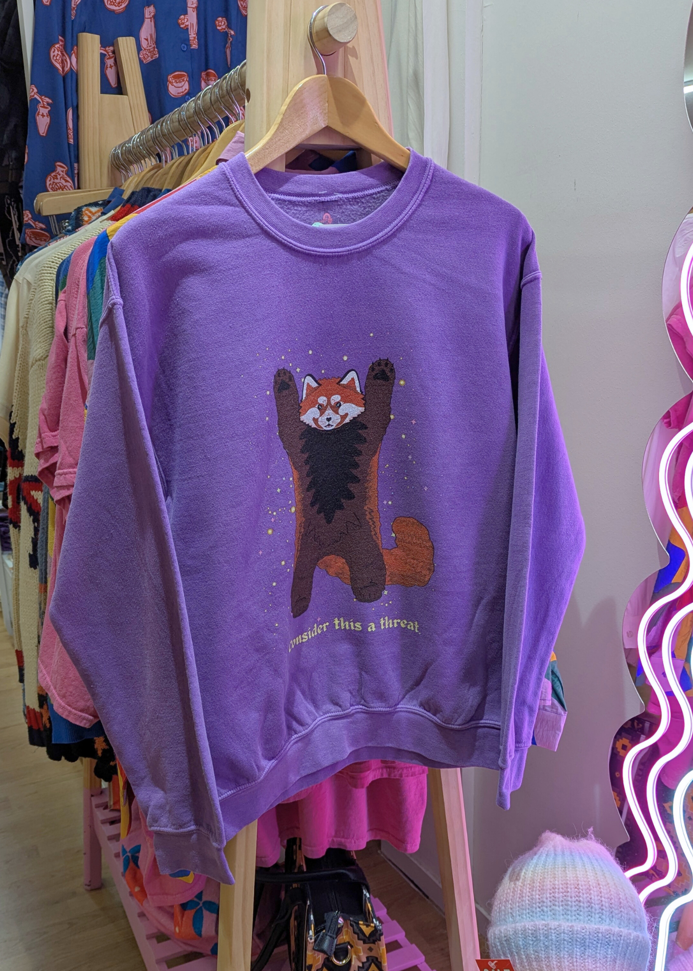 Home of Rainbows - Red Panda Threat Sweater in Purple