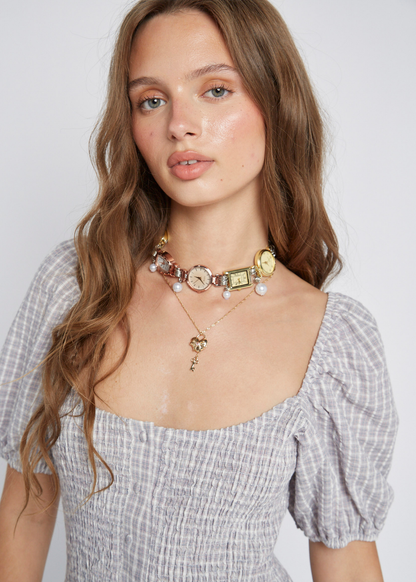 Daisy Street - Mae Grey Check Mini Dress