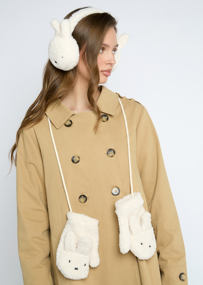 Daisy Street - Miffy Borg Mittens in White