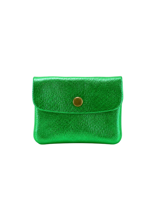 Thunder Egg - Metallic Green Leather Purse