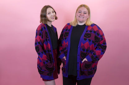 Home of Rainbows - Berry Kitty Knit Cardigan