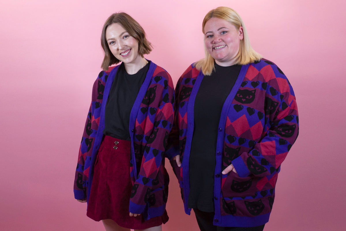 Home of Rainbows - Berry Kitty Knit Cardigan