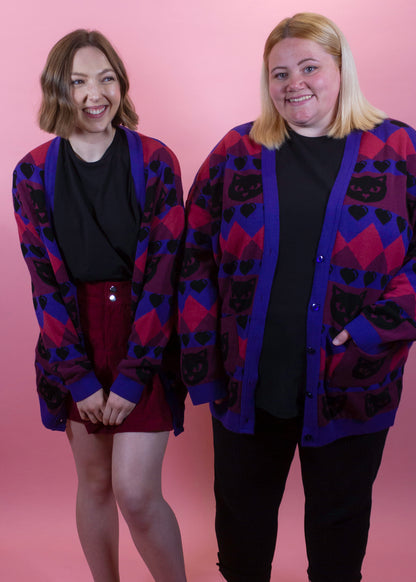 Home of Rainbows - Berry Kitty Knit Cardigan