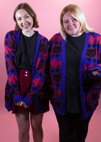 Home of Rainbows - Berry Kitty Knit Cardigan