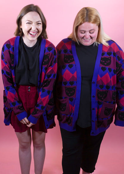 Home of Rainbows - Berry Kitty Knit Cardigan