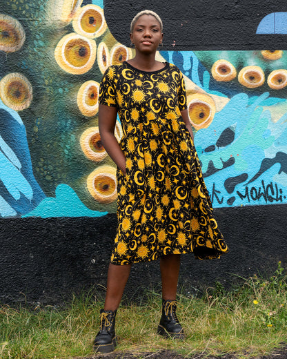 Rebel Romance - Celestial Midi Stretch Smock Dress