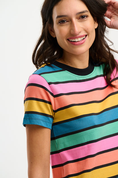 Sugarhill Brighton - Sia Rainbow Stripe T-shirt Dress