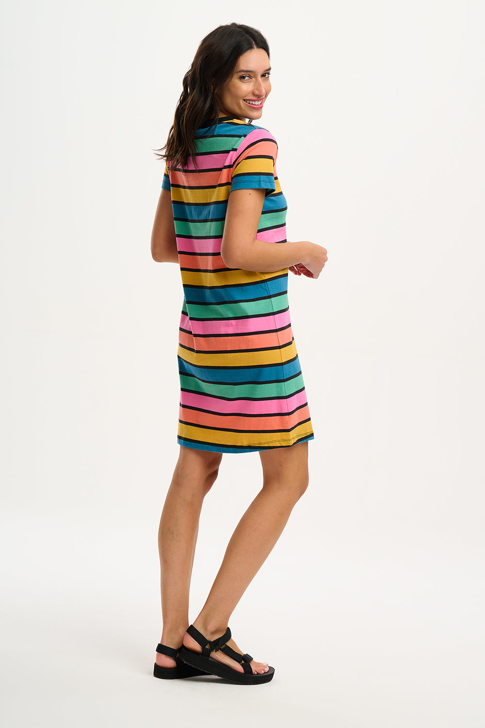 Sugarhill Brighton - Sia Rainbow Stripe T-shirt Dress
